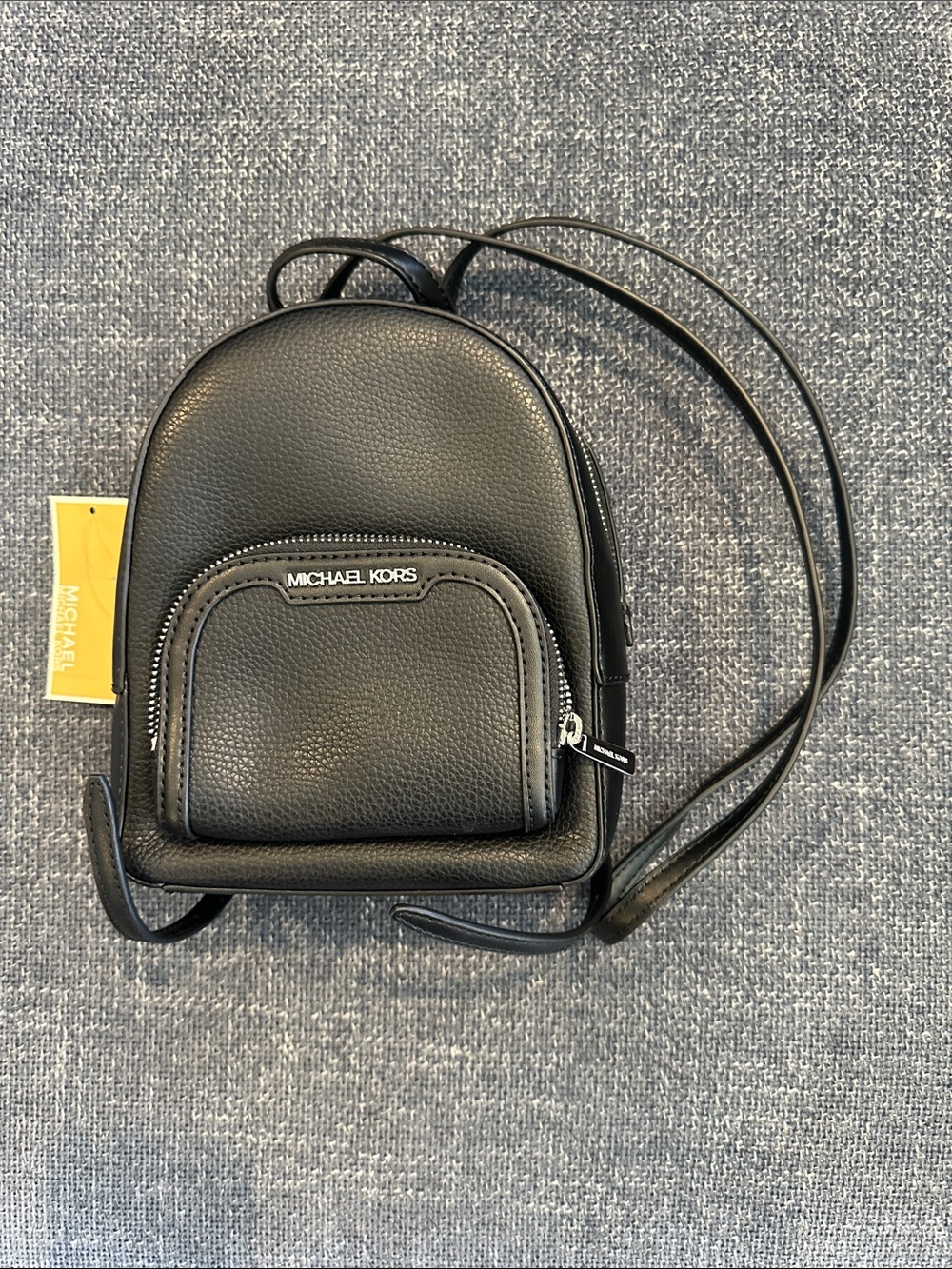Michael Kors Black Pebbled Mini Backpack Crossbody